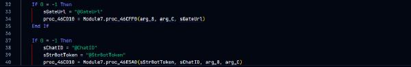 Procedure Module7.proc_46CD10 in VBReFormer Online: disabled HTTP and Telegram branches with their builder markers
